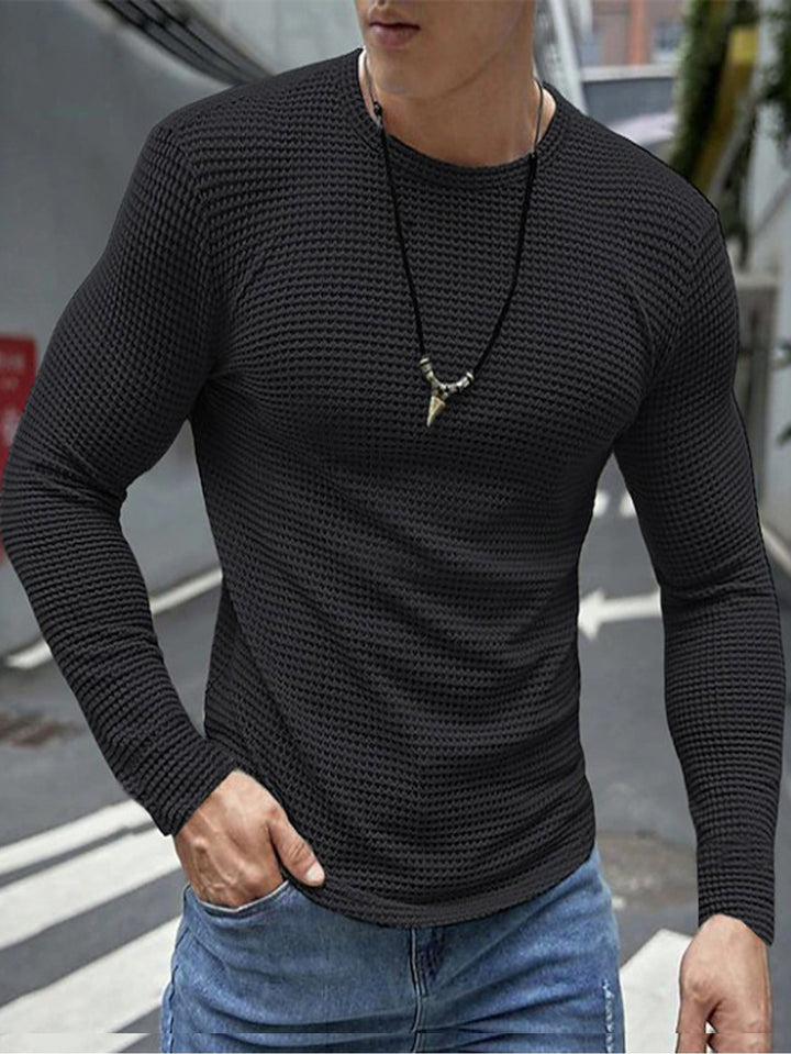 Long sleeve shirt for men in textured material Lune London