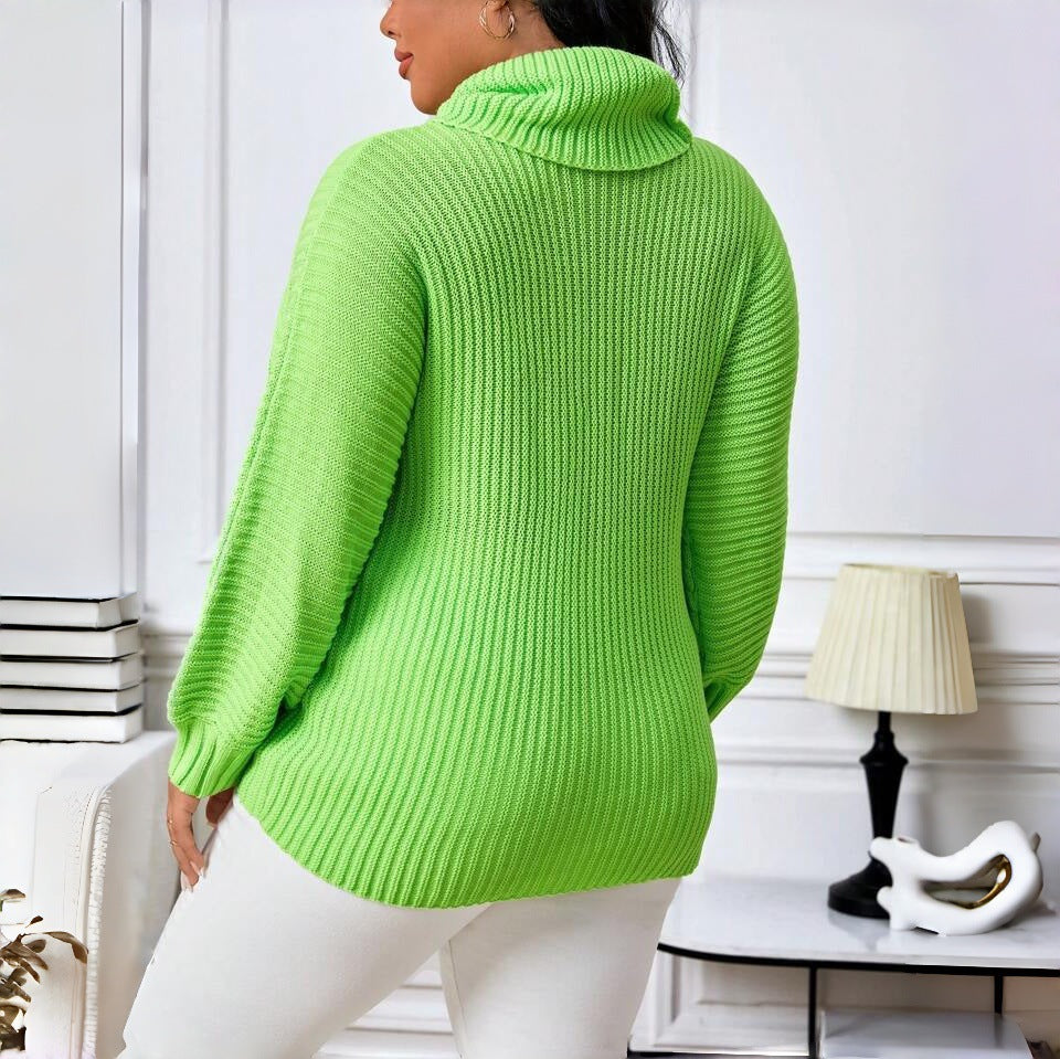 Women’s turtleneck sweater with textured braided pattern Lune London