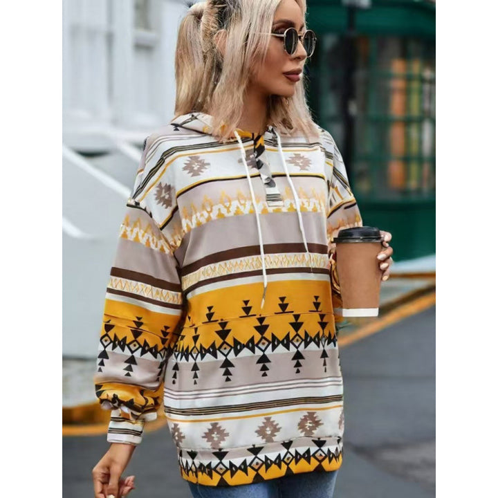 Ladies Relaxed Fit Bohemian Graphic Hoodie Lune London