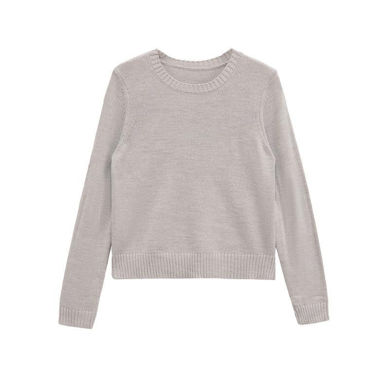 Fine knit women's sweater with crew neck and fine thread Lune London