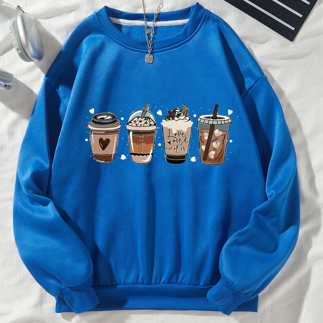 Women's Cozy Sweatshirt with Coffee Motif Chic & Stil