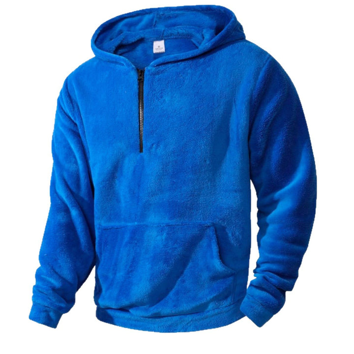 Men's Fleece Hoodie with innovative mid-length zipper Lune London
