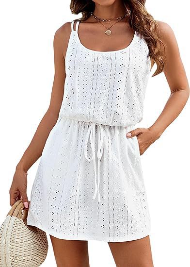 Summer dress for women with a relaxed fit and decorative drawstring at the waist Lune London