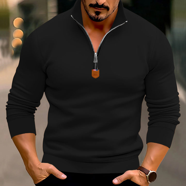 Men's sweater with half-zip and high-quality knitted structure Lune London