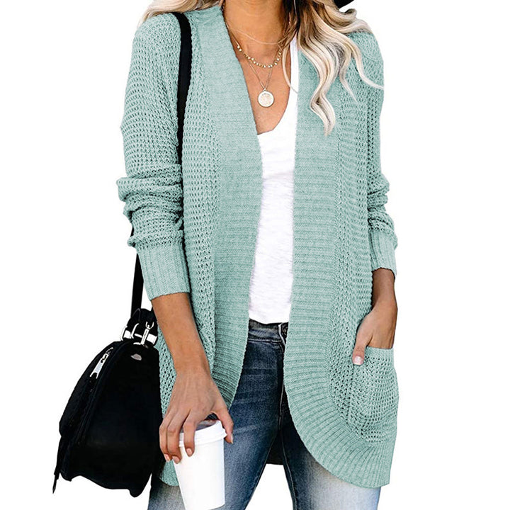 Knit jacket for women with a breathable mesh structure and practical pockets Lune London