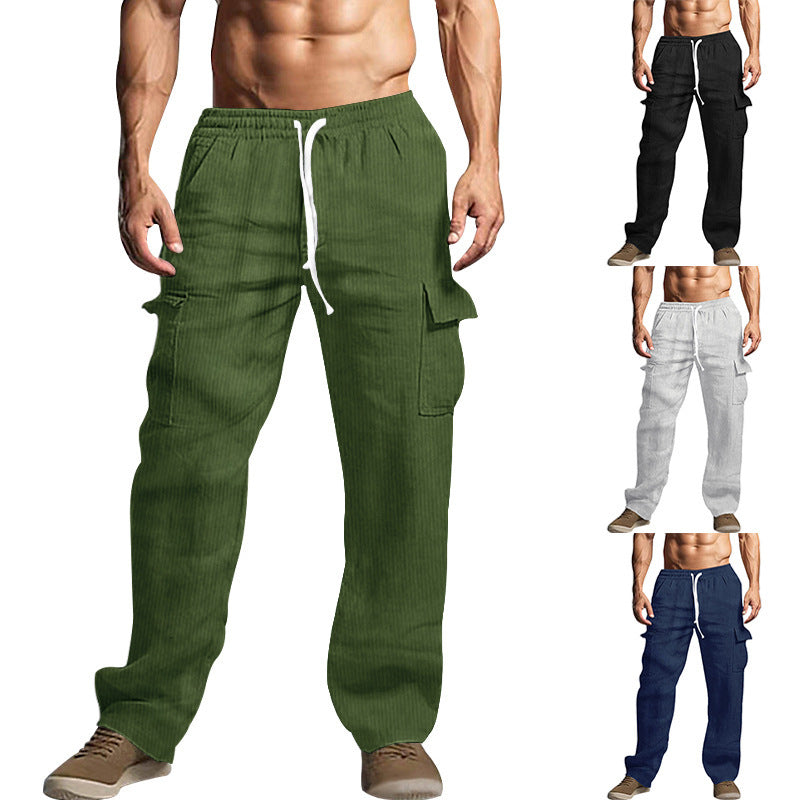 Casual cargo pants for men with practical side pockets and elastic waistband Lune London