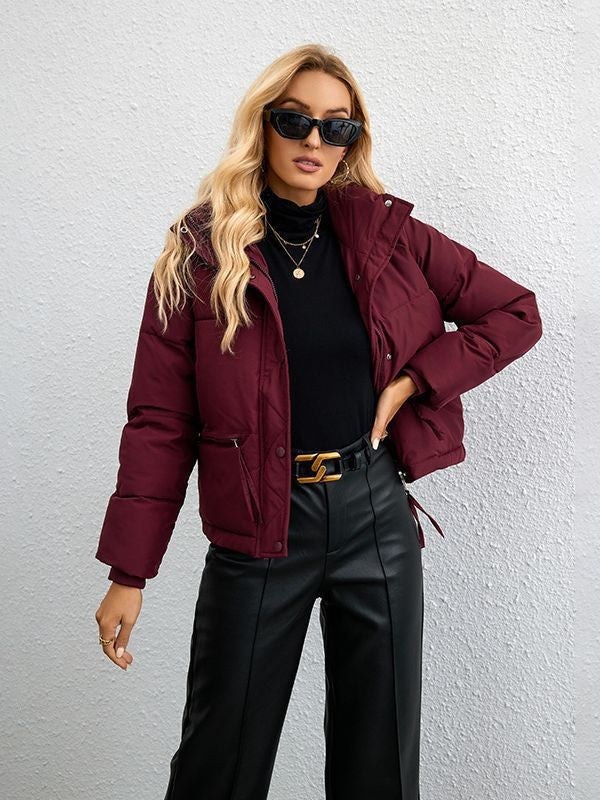 Women's quilted transitional jacket with hood and modern pockets Lune London