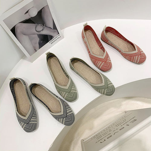 Comfortable textile ballet flats for women with an airy cut and an ergonomic insole Lune London