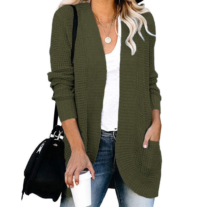 Knit jacket for women with a breathable mesh structure and practical pockets Lune London