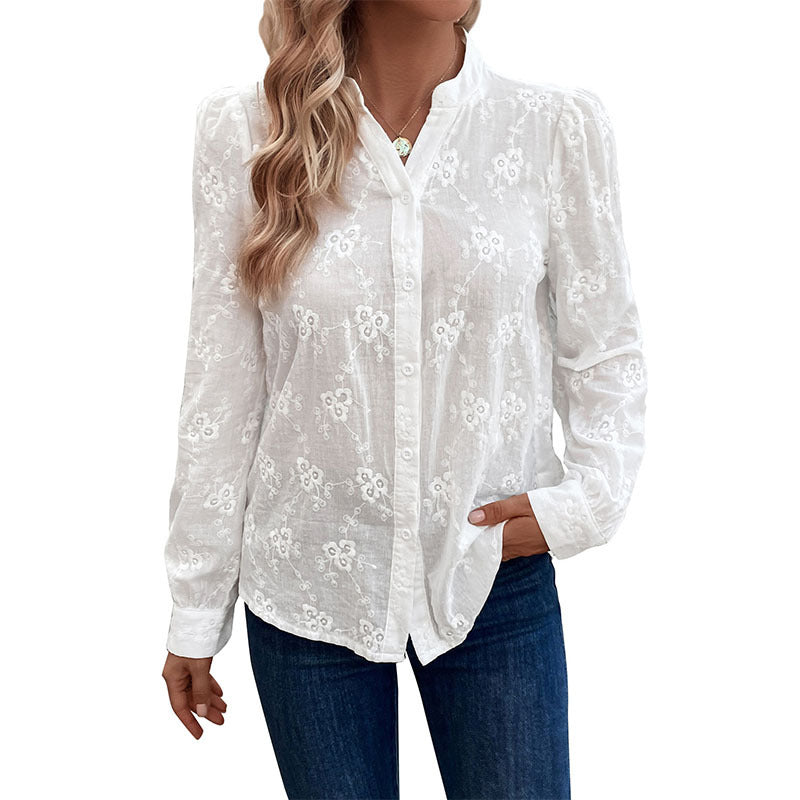 Women's shirt with fine embroidery Lune London