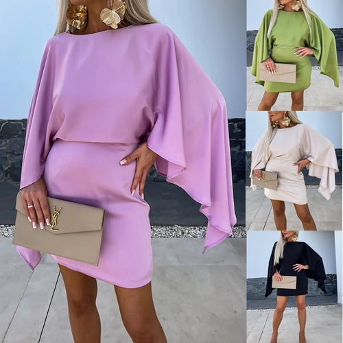 Elegant mini dress for women with a fluid cut and statement sleeves Lune London