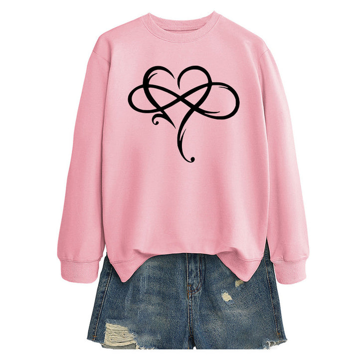 Sweatshirt pour femmes avec design de cœur créatif et coupe décontractée Chic & Stil