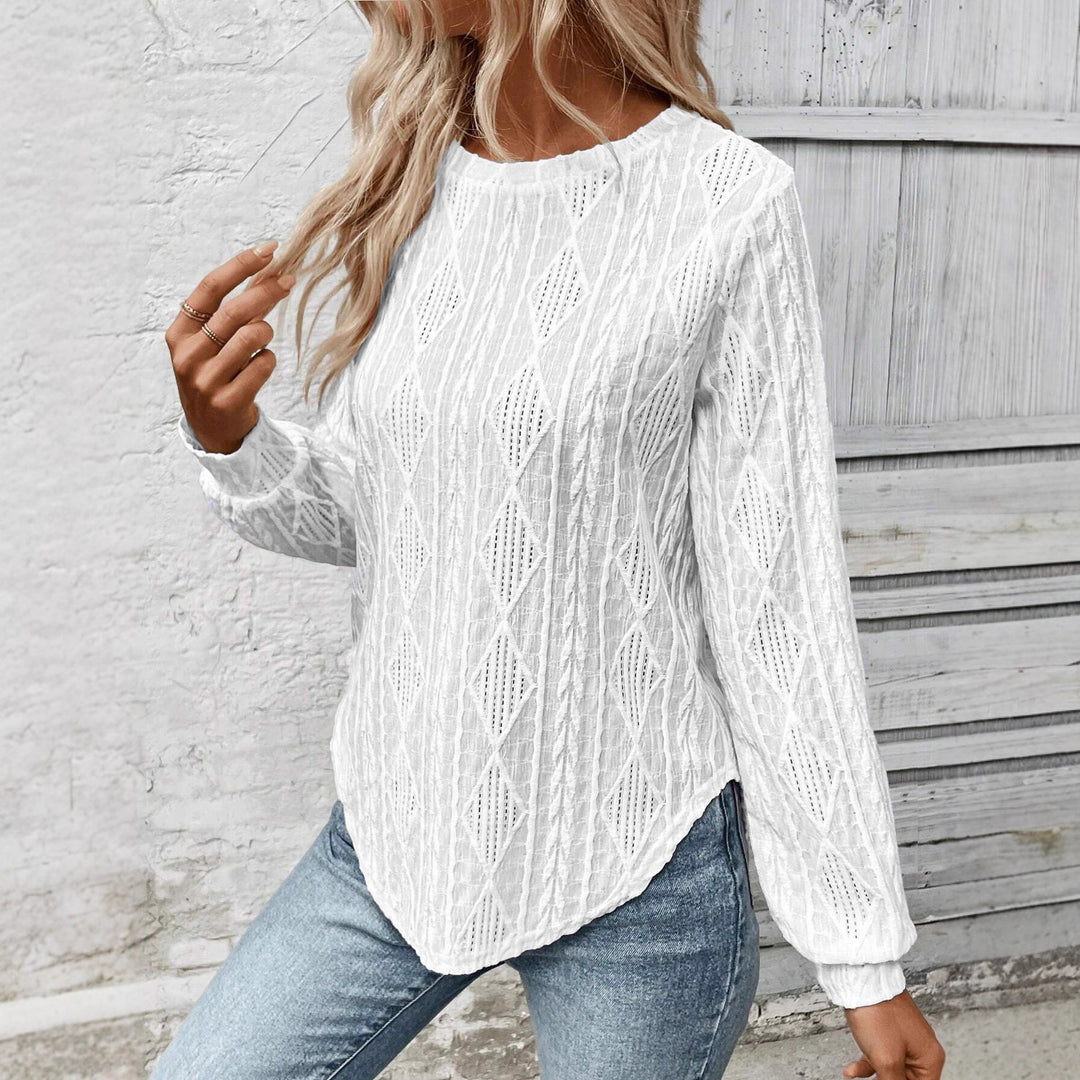 Femme à manches longues avec motif tricot décoratif Chic & Stil