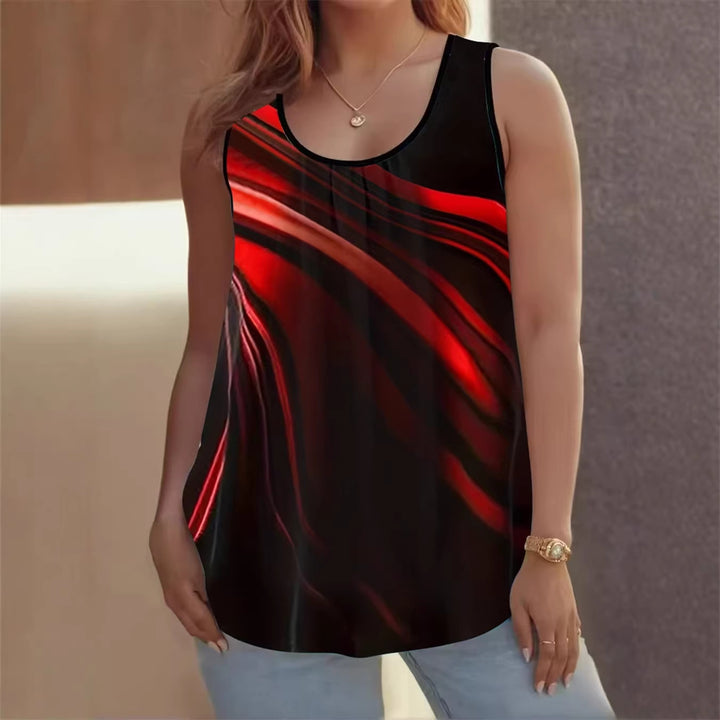 Ladies Elegant Sleeveless Top with Modern Wave Design Lune London