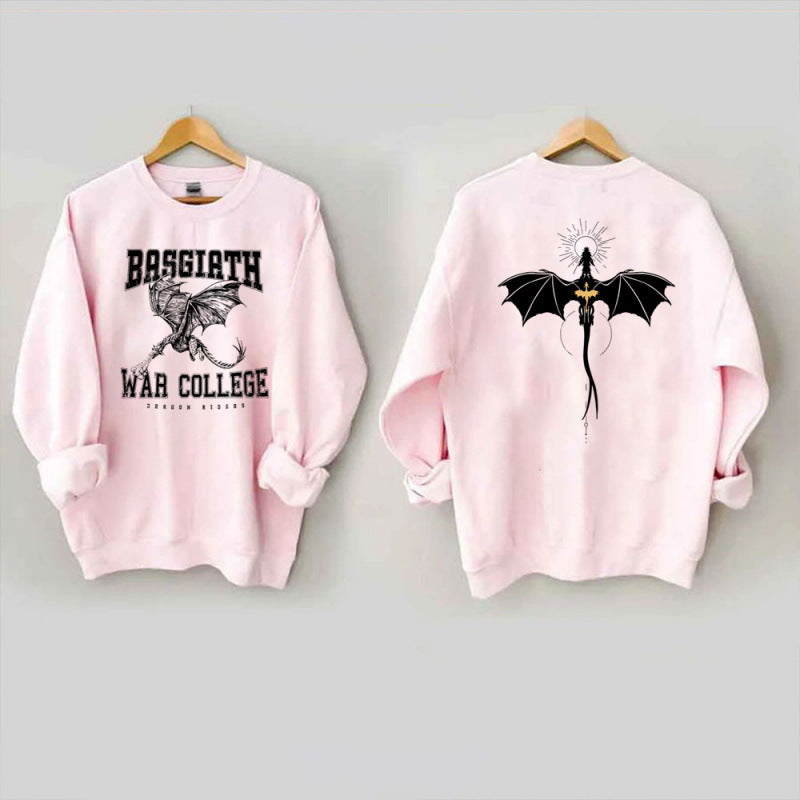 Women's sweatshirt with creative dragon motif and unique college design Lune London