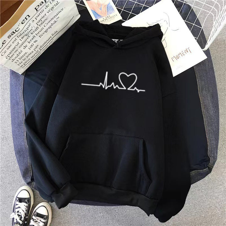 women's hoodie with heartbeat design Chic & Stil