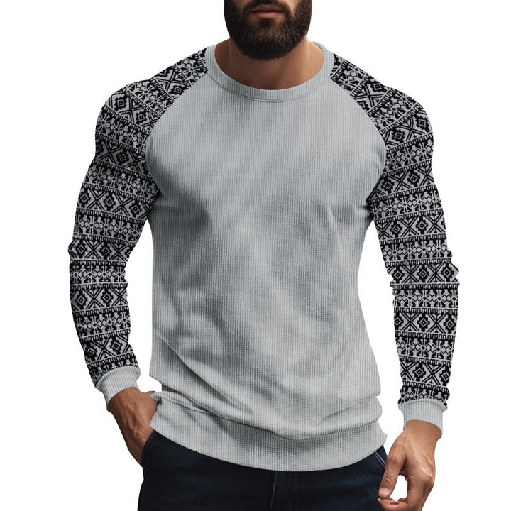 Long sleeve sweater for men with geometric pattern Lune London