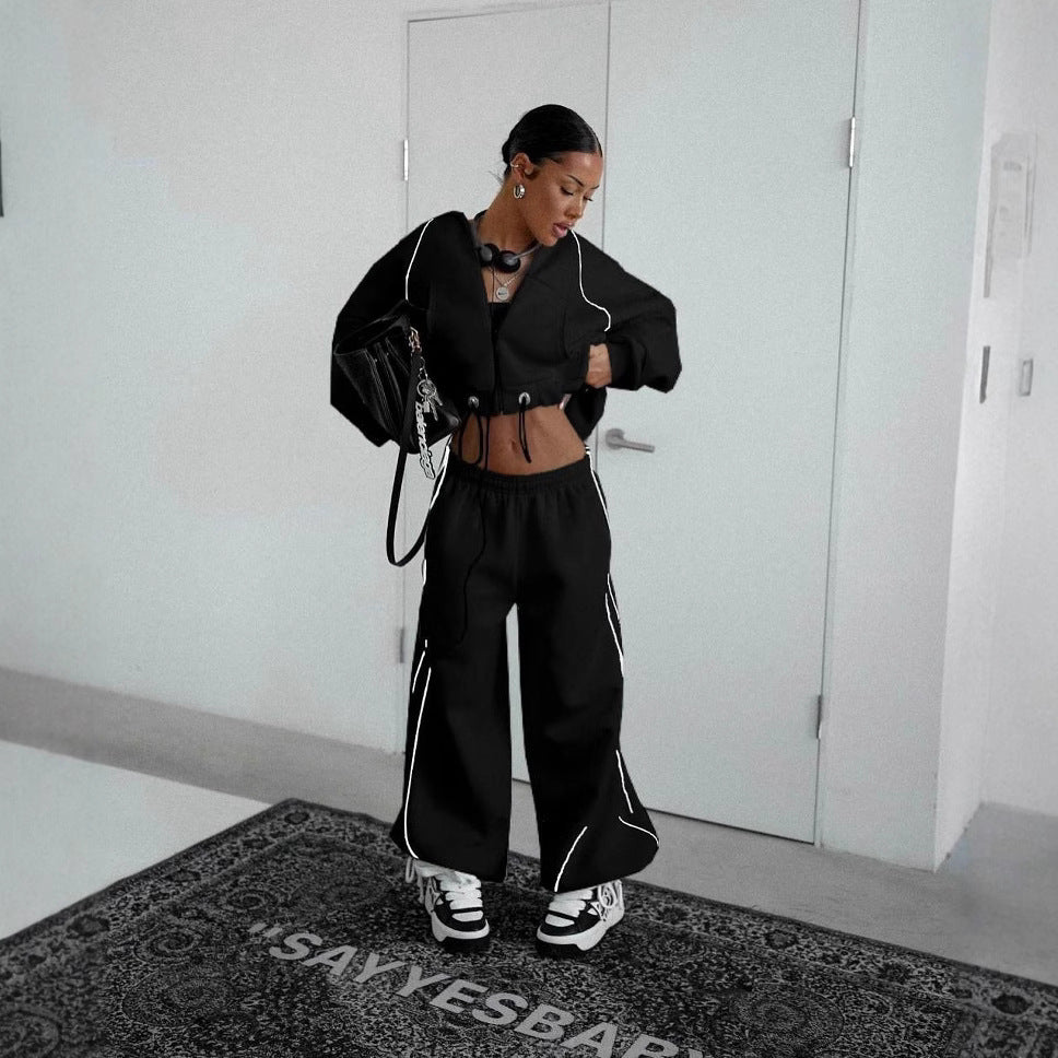 Oversized sports jacket set for women and wide jogger pants Lune London