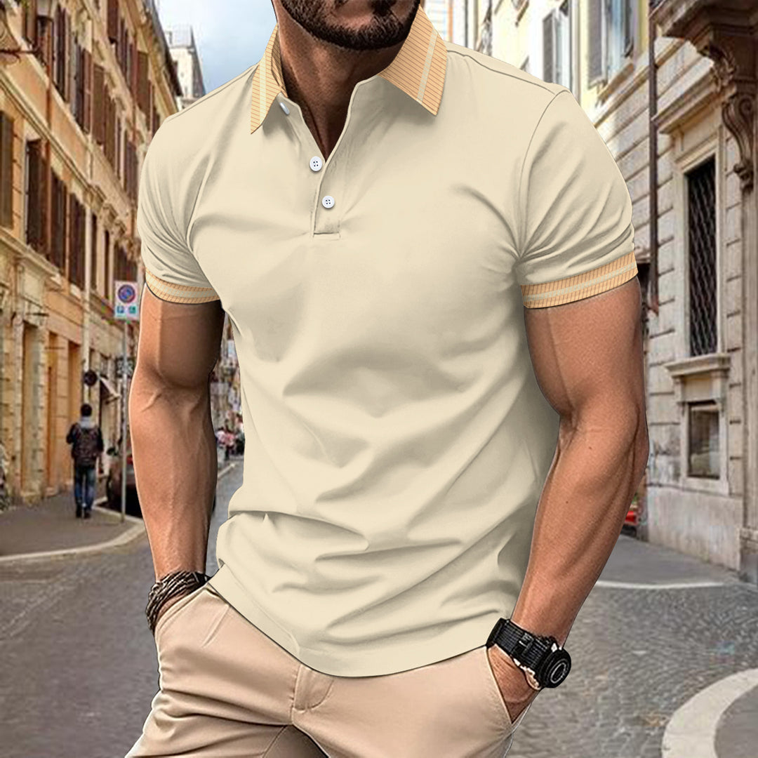 Stylish performance polo for men with contrasting collar Lune London