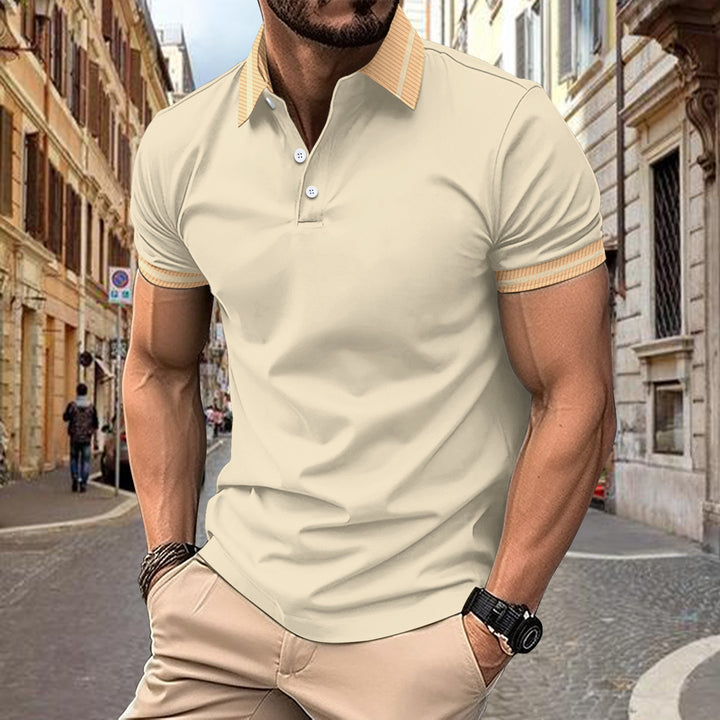 Stylish performance polo for men with contrasting collar Lune London