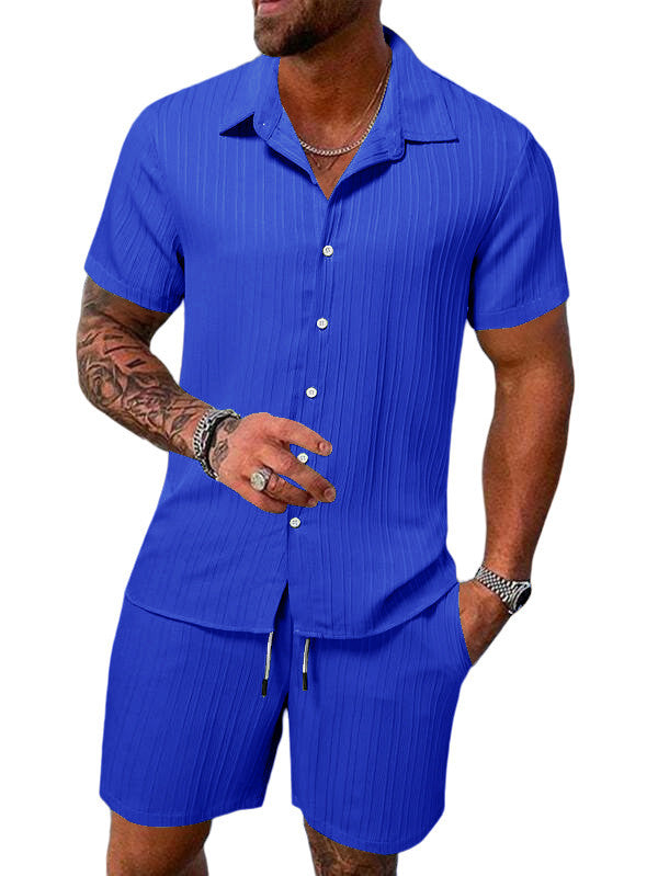 Short sleeve striped shirt for men Set Lune London