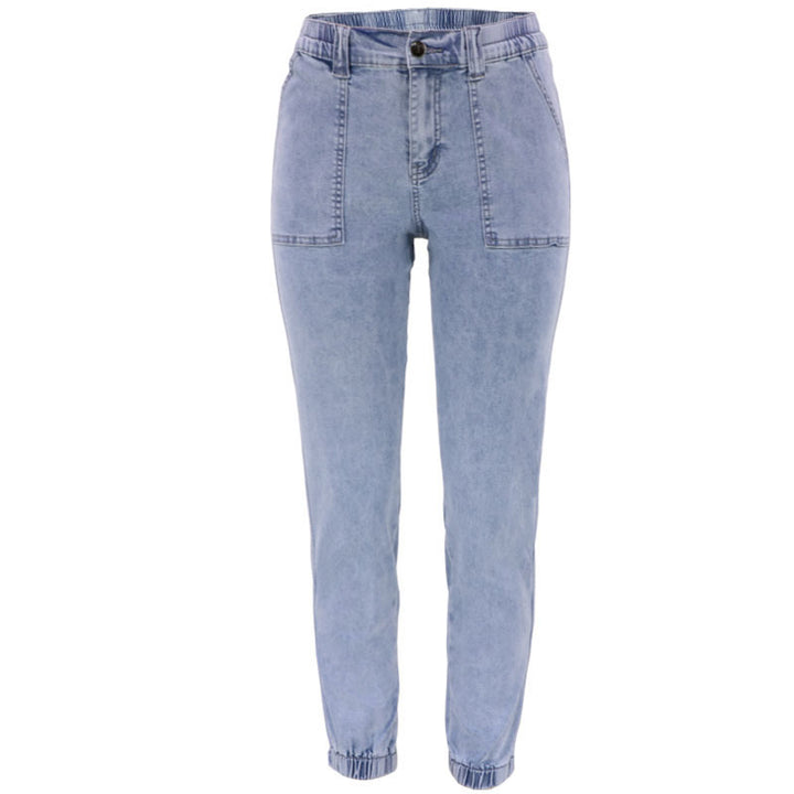 Fashion high-waisted jeans for women with elastic waist and practical side pockets Lune London