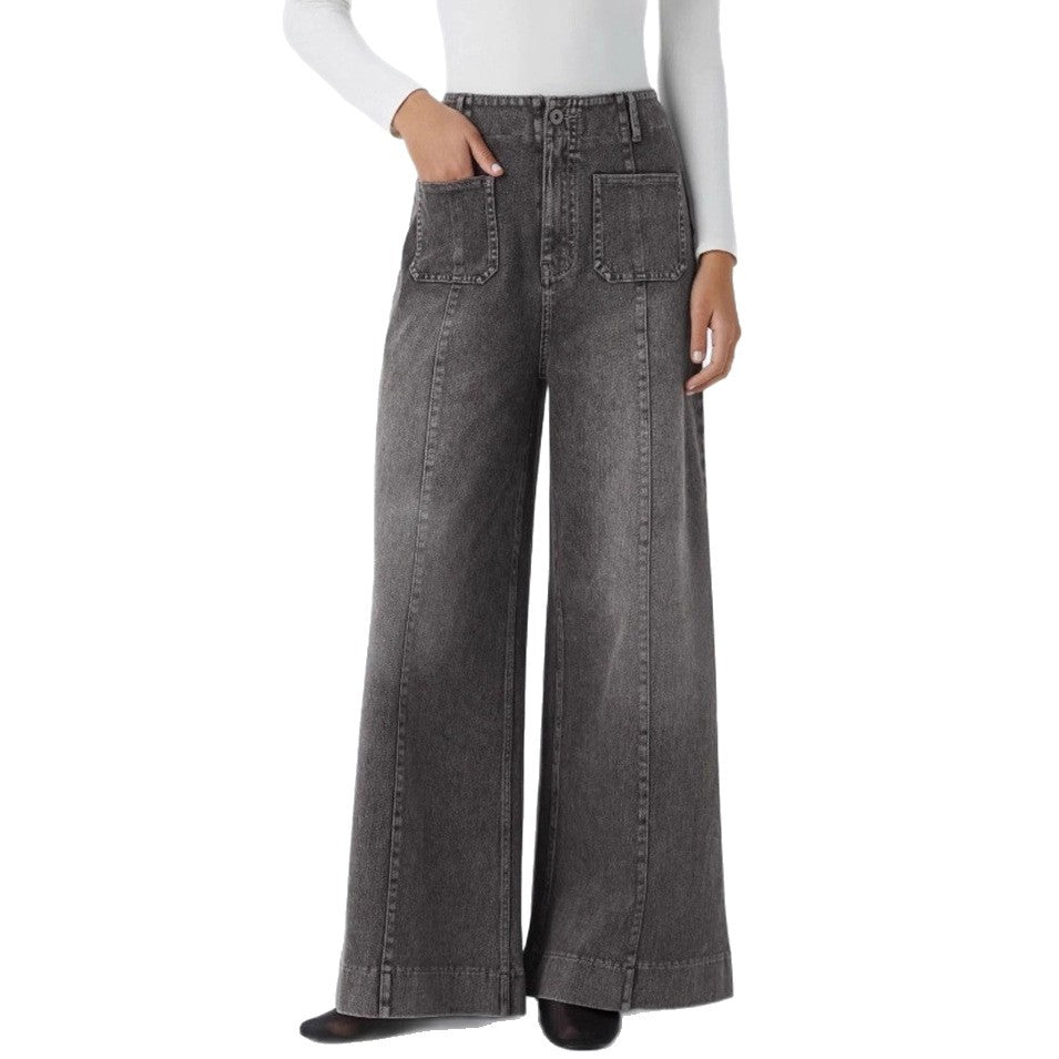 Jean large femme avec poches haute Chic & Stil