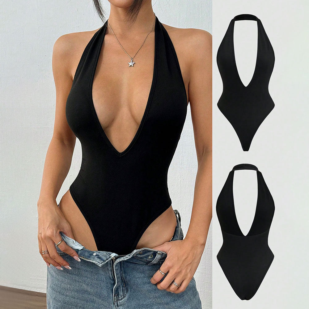 Women's swimsuit with deep V neckline and high leg cuts Chic & Stil