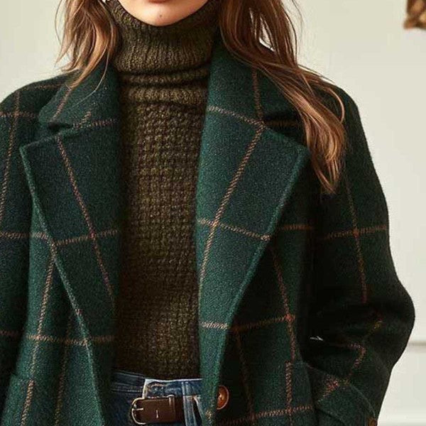 Manteau de transition pour femmes dans un motif à carreaux classique Chic & Stil
