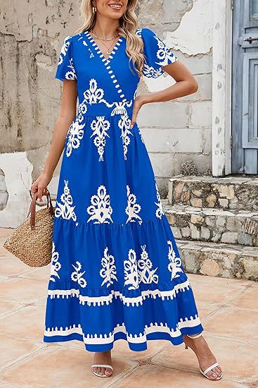 Maxi dress for women with eye-catching embroidery and voluminous skirt Lune London