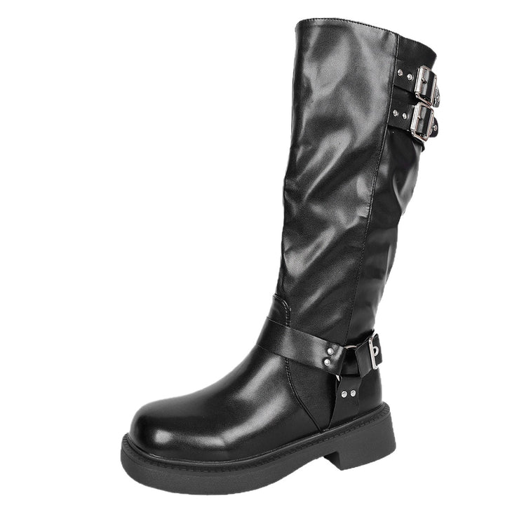 Women's boots with fashionable buckle details and a durable upper material Lune London