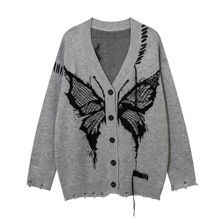 Casual cardigan for women with butterfly pattern and striking details Lune London