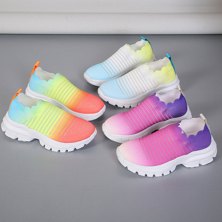 Lune London Women's Sporty Slip-On Sneakers with an innovative color gradient