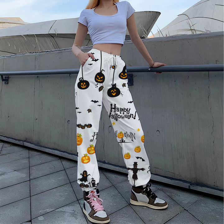 Women Casual Printed Pants with Autumn Pattern Lune London