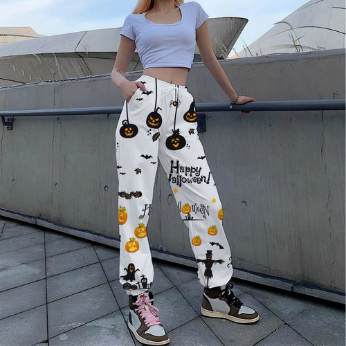 Women Casual Printed Pants with Autumn Pattern Lune London