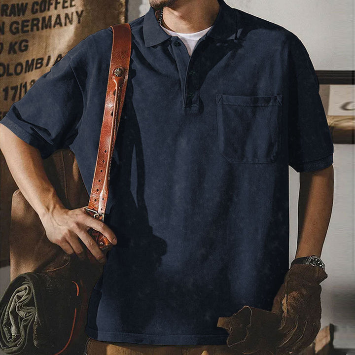 Casual polo shirt for men with a practical chest pocket Lune London