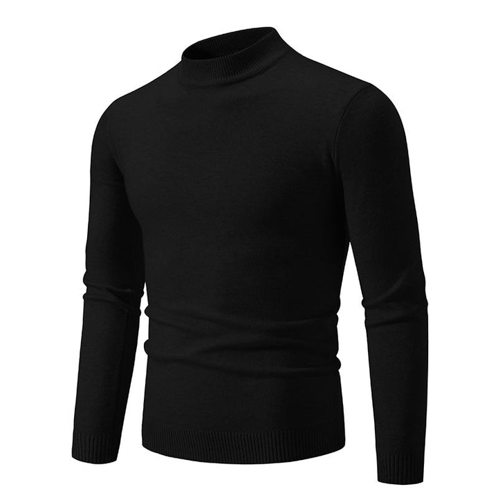 Men's Fine Knit Pullover with High Collar and Elastic Cuffs Lune London