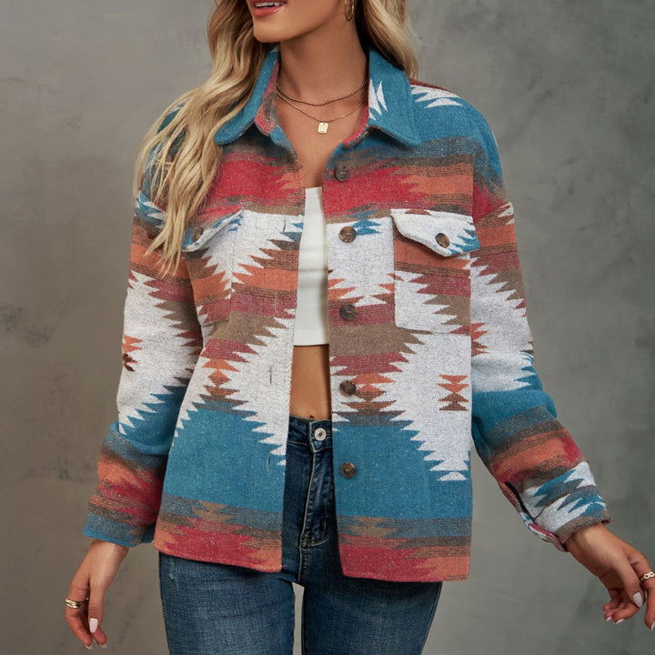 Summer shirt for women in high-quality wool blend with a trendy pattern and practical pockets Lune London