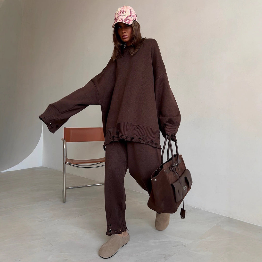 Wide knitted set for women with refined details Lune London