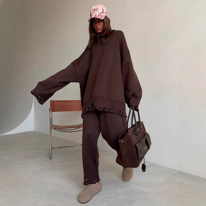 Wide knitted set for women with refined details Lune London