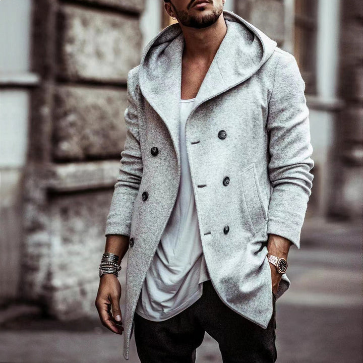 Chic and Stylish Double Breasted Urban Coat for Men