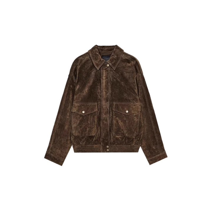 Leather jacket for women with two large pockets and a practical zipper Lune London