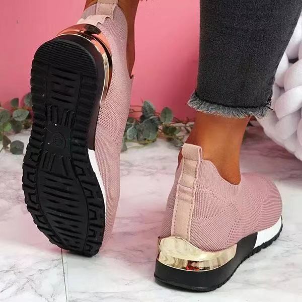 Ladies Breatheable Slip-On Sneakers with flexible knit upper Lune London