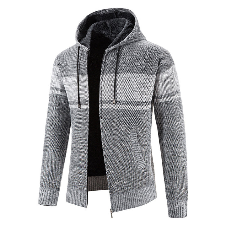 Men's hooded knit jacket with structured design Lune London