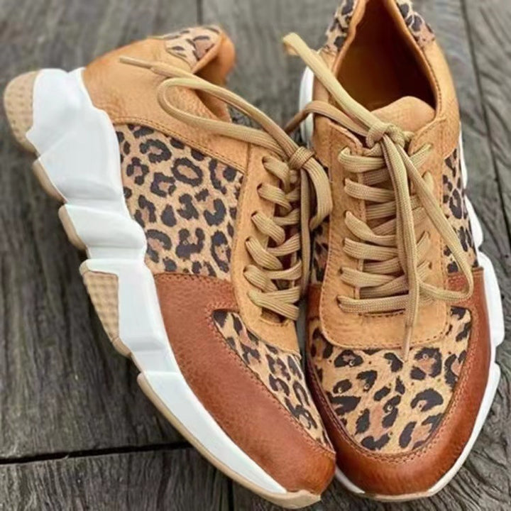 Trendy leopard print running boots for ladies Lune London