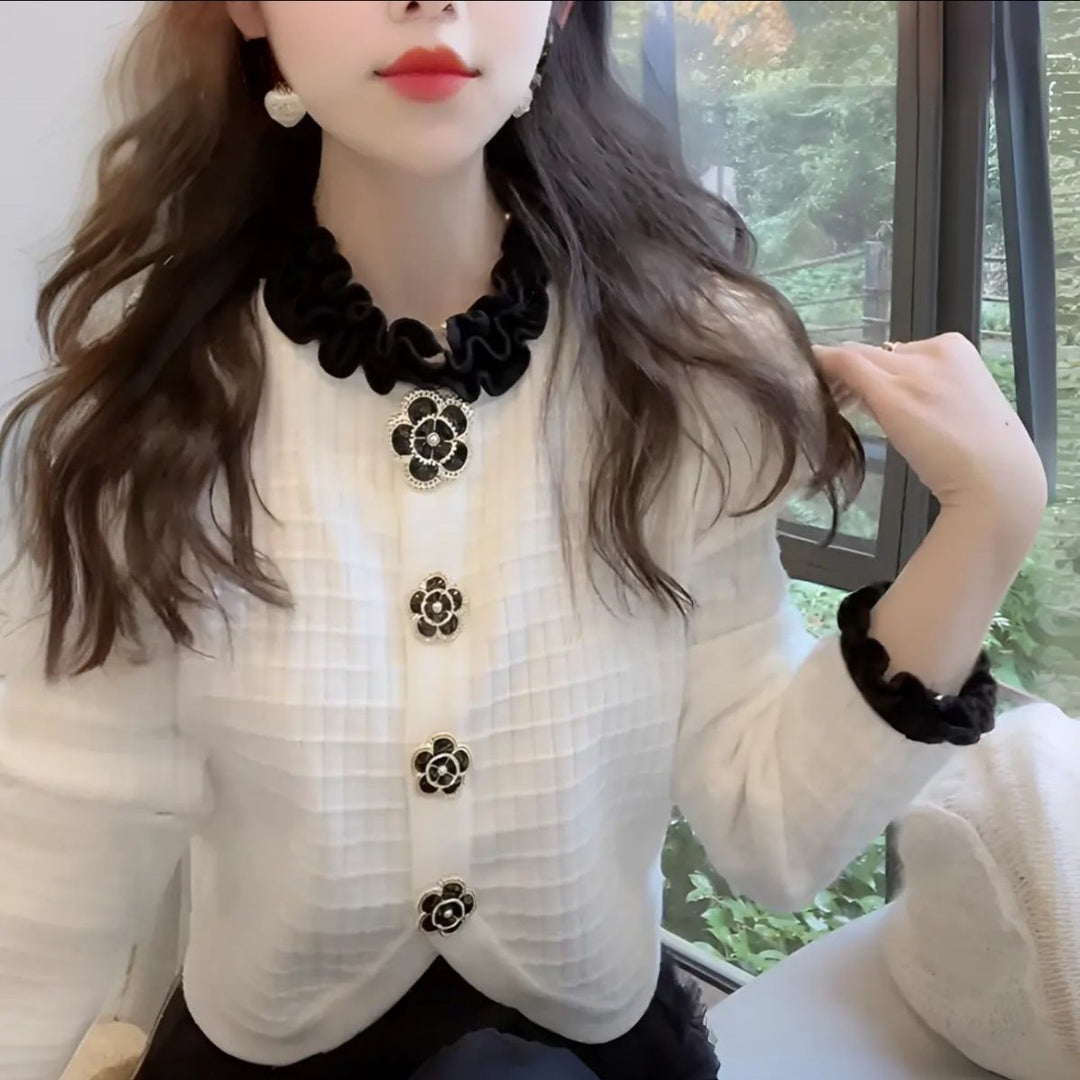 Cardigan Élégant pour Femmes avec Accents Floraux Chic & Stil