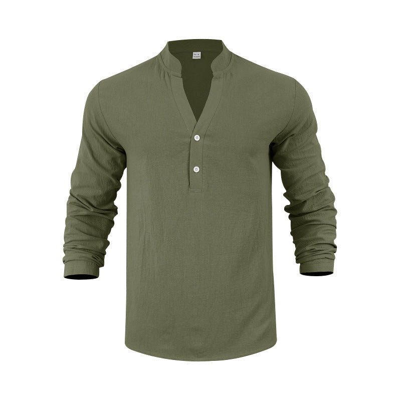 Trendy long sleeve Henley shirt for men with textured design Lune London