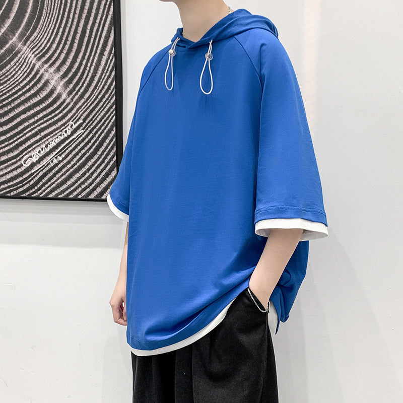 Oversized T-shirt for men with hood and breathable properties Lune London