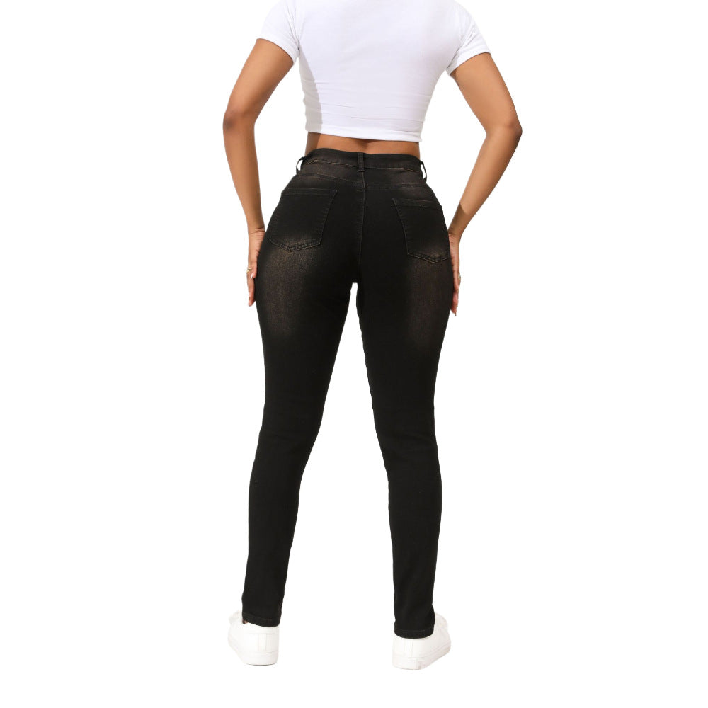 Skinny jeans for women with stylish distressed details Lune London