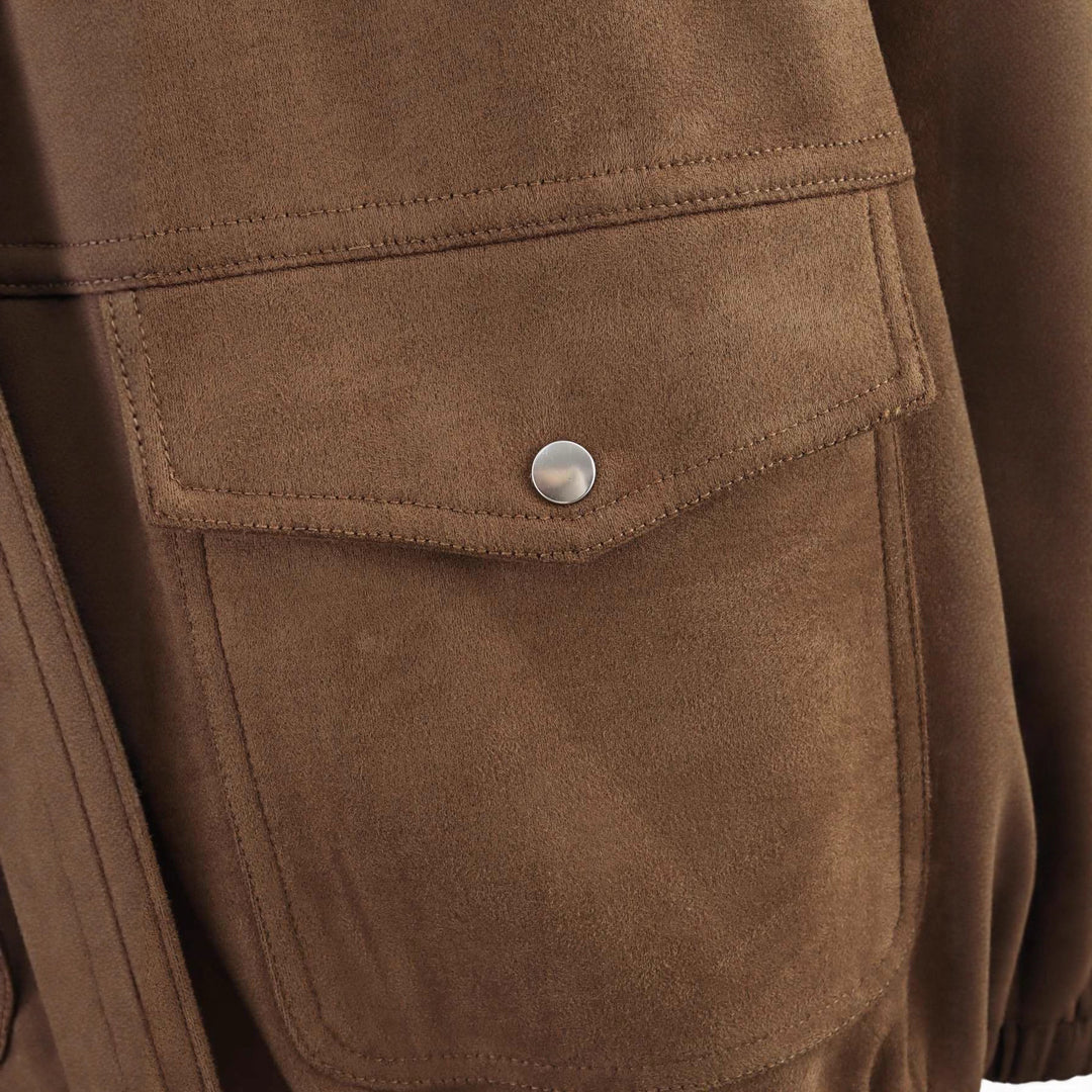 Casual oversized faux leather jacket for women with practical pockets Lune London